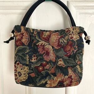 Vintage Floral Tapestry Handbag